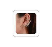 Yienate Unico Foglia Singolo Orecchino Crawler Climber Cuffia Strass Borchie Orecchini Creativo Foglia Singolo Lato Orecchio Gancio Clip Orecchio Per Donna E Ragazza
