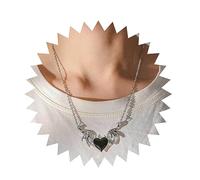 YienDoo Collana girocollo gotica con corno diavolo cuore diavolo vintage demone cuore rosso Kpop collane Demon Wing Love Heart collana ciondolo collana gioielli di Halloween per donne e ragazze