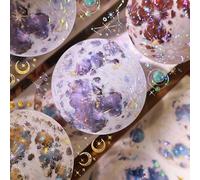 YiEr Vol13 Mottled Planet, Floreale Shell Light PET Tape Adesivi, Design originale, per Scrapbook, Scrapbook Tape Stickers, Junk Journal Supplies