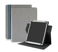 Yiernuo Custodia universale per tablet da 10,1", rotazione a 360°, compatibile con tablet da 9,7 10 10,1 10,2 10,3 10,4 10,5 10,6 11 pollici, grigio
