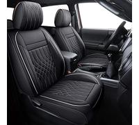 YIERTAI Coprisedili per Toyota Tacoma 2005-2022 Crew Double Cab TRD Sport Limited Nightshade Edition Pickup Airbag, compatibili con airbag (5 pezzi, set completo/nero-bianco)