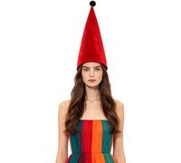 Yiesvsov Costume Fantastico Nano Elfi E Nani Molto Alti Cappello Gnomi Rosso Taglia Unica
