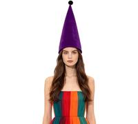 Yiesvsov Costume Fantastico Nano Elfi E Nani Molto Alti Cappello Gnomi Viola Taglia Unica