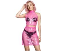 Yiesvsov Donna Crop Top Maglie Trasparenti Maglia Trasparente da Festa | Halter Crop Top,Costumi Discoteca,Concerto,Scena Streghe,Ballata Scolastica,Nightclub,Carnevale,Halloween,Ballo,Sera