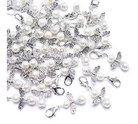 YIEUR 40 pezzi Angelo custode ciondolo argento, 4 cm angelo custode bomboniere cresima matrimonio battesimo, ciondolo perline angelo cresima compleanno regalo fatto a mano per gli ospiti (2-argento)