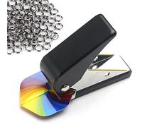 YIEUR Perforatore per freccette con 100 pezzi Shaft O anelli in metallo, anelli a molla in argento, acciaio inox, accessori (nero)