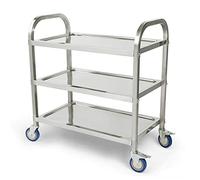 YIFAA Carrello per Catering, con Ruote a 3 stadi, Carrello per Alimenti di Grandi Dimensioni per Cucina, Ruote universali per Cellulare, Adatto per Hotel, ristoranti e Case di Cura, 95x55x95cm