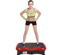 YIFAA Pedana Vibrante, con Bluetooth Audio + USB + Telecomando per Perdita di Peso e Tonificazione del Corpo, 53x32,5x12 cm (Nero-Rosso)