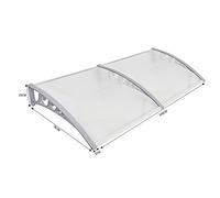 YIFAA Pensilina Modulabile Tettoia, Awning in Policarbonato Chiaro, 80X240cm