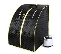 YIFAA Sauna a Vapore Portatile, Bagno di Vapore Spa con Sedia da Casa, Telecomando, pour Bellezza,Alleviar (Nero)