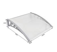 YIFAA Tettoia Modulabile, Tenda Porta (100x150cm) in Policarbonato e Alluminio, Bianca