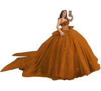 Yifanier Abiti da Quinceanera con Spalline Sottili Farfalle Pizzo Glitterato Perline Abiti da Ballo per i 16 Anni MT047