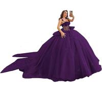 Yifanier Abiti da Quinceanera con Spalline Sottili Farfalle Pizzo Glitterato Perline Abiti da Ballo per i 16 Anni MT047