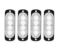 yifengshun 2x 12-24V 12LED Led Auto Ultra Sottile Lampeggiante Auto Luci Stroboscopiche per Auto Led camion Veicoli Con Rimorchio (Ambra& Rosso &Ambra)