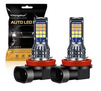 Yifengshun 2X Bombillas H8/H11 Bianco&giallo 12V con 24SMD 3030 Chips H8 bombillas led antiniebla de coche para luces antiniebla delanteras Luces de circulación diurna DRL