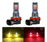 Yifengshun 2X Bombillas H8/H11 giallo&rosso 12V con 24SMD 3030 Chips H8 bombillas led antiniebla de coche para luces antiniebla delanteras Luces de circulación diurna DRL