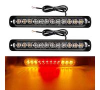 yifengshun 2x12LED Luci LED Auto 12-24V Luci Stroboscopiche Emergenza per Auto Camion per Veicoli da Costruzione Furgone(Giallo+Rosso+Giallo)
