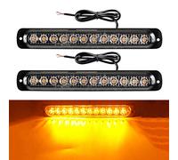 yifengshun 2x12LED Luci Led auto 12-24V Luci Stroboscopiche Emergenza per Auto Camion per veicoli da costruzione Furgone(Amber)