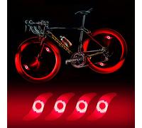 yifengshun 4 Luci della Ruota della Bicicletta Rosse Luci della Bicicletta Impermeabile Lampada LED Pneumatico della Bicicletta con 3 Modalità di Lampeggiante per Mountain Bike Adulto e Bambini
