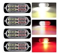 yifengshun 4X 20LED Rosso e Bianco Luci Led auto 12-24V Luci Stroboscopiche Emergenza per Auto Camion per veicoli da costruzione Furgone