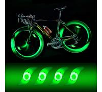 yifengshun Luci per Ruote a LED per Bici con 3 Modalità Fash Ciclismo Cerchio Pneumatico Luce Verde Avviso Luci al Neon Accessori per Biciclette Lampada Flash Impermeabile 4psc