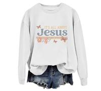 Yifinomi Felpa con cappuccio con scritta "It's All About Jesus Christian Jesus" It's All About Jesus Shirt per donne e uomini, bianco, XL