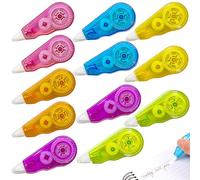 YIFLorine TANG Correttore a Nastro,12 Pezzi Nastro di Correzione 4M x 5MM,Rulli di Correzione,Mini Cancellino a Nastro,Bianchetto a Nastro Correttore a Nastro Bianchetti per Fornitura Cancelleria