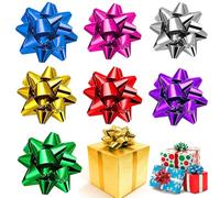 YIFLorine TANG Nodi Regalo Autoadesivi,50 Pezzi Mini Fiocchi Regalo,Fiocchi Decorativi per Imballaggio Regalo,Metallici Colori Nodi e Nastri per Imballaggio Regalo,Matrimonio,Compleanno 5 * 2cm