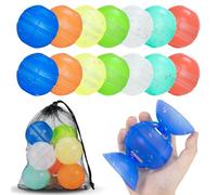 YIFMOO 14 bombe ad acqua riutilizzabili, con chiusura automatica, con sacchetto a rete, in silicone, riutilizzabili, per giocattoli acquatici, bambini, piscine, giocattoli estivi, battaglie d'acqua