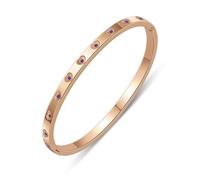 Yifnny Bracciale da donna in oro, Bracciale a forma di cuore Bracciale di coppia in acciaio inossidabile Bracciale semplice Regalo per la festa della mamma Gioielli a forma di cuore