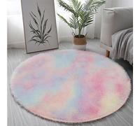 Yifugad Tappeto rotondo in peluche, per camera da letto, soffice tappeto rotondo colorato per camera dei bambini, adatto per la decorazione della stanza dei bambini (100x100 cm, rotondo)
