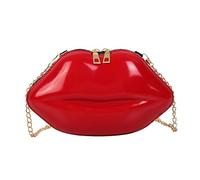 YIGEBAG Borse da donna in PVC a forma di labbra, a tracolla, da sera, for feste, Colore: rosso, 24CM*15CM*13CM