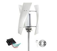 YIGECHENXIN 12v, Generatore Eolico ad ASSE Verticale da 19000W, Turbina Eolica 12V-220V con Controller di Carica Generatore a Mulino a Vento Adatto per Sistema Ibrido Solare Eolico (Bianco)