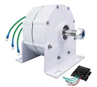 YIGECHENXIN 48v, Generatore a Magneti Permanenti 6000W Alternatore AC Trifase - Basso Rumore 12V 24V 48V con Controller MPPT per Casa, Barca, Capanna, RV & Esterni (Bianco)