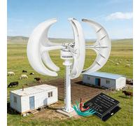 YIGECHENXIN 48v, Kit Generatore Eolico da 9000W per Casa 12V/24V/48V/220V con 5 Pale e Controllore di Carica Alternatore a Magneti Permanenti per Barche, Terrazze, Casette