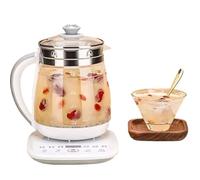 YIGECHENXIN Bollitore Elettrico in Vetro borosilicato 800W 1,5L con pentola riscaldante Intelligente, Controllo Temperatura a 11 Livelli e Memoria Sollevamento 60S, per casa/Ufficio