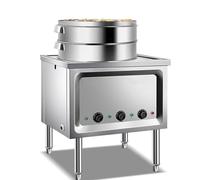 YIGECHENXIN Il piroscafo di panini Commerciali, l'ingresso dell'Acqua Automatica e la Caldaia a Vapore in Fiamme antidry ad Alta Potenza Adatti per Hotel, Negozi di panini e ristoranti,Four Hole