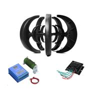 YIGECHENXIN Kit Generatore Eolico Turbina Nera Silenziosa 2000W, Generatore Eolico ad ASSE Verticale 12V/24V/48V, con Controllore,24v