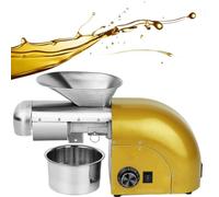 YIGECHENXIN Pressa per Olio elettrica Commerciale da 1250 W, Macchina Multifunzione per la Produzione di Olio di Sesamo da Cucina, Temperatura Regolabile da 0°C a 320°C, Adatta per Il Cocco,d'oro