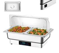 YIGECHENXIN Scaldavivande di Lusso da 220 V e 600 W griglia Singola/Doppia/Tripla Multifunzionale Resistente e Durevole fornello da Buffet Rettangolare (9 L),Double