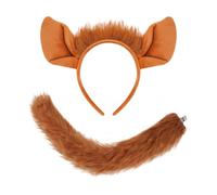 YIGZYCN Accessori per costumi da volpe con orecchie e fascia per capelli, coda, papillon, set di costumi per Halloween, Natale, cosplay, Halloween