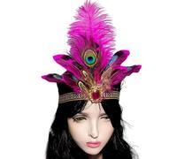 YIGZYCN Accessori per feste di carnevale fascia per capelli per feste di MardiGras fascia piumata fascia per capelli indiana anni '20 Flapper puntelli decorazione per capelli festa