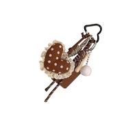 YIGZYCN Accessorio per borsa con ciondolo a forma di cuore in pizzo a pois, in morbido cotone, decorazione per borse, zaini, borse, facile da agganciare, decorazione pratica per bagagli, in cotone