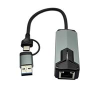YIGZYCN Adattatore Ethernet da USB C a RJ45 Convertitore ad alta velocità da 5000 Mbps per laptop tablet alloggiamento in alluminio Design compatto Adattatore Ethernet