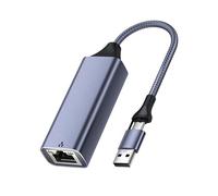 YIGZYCN Adattatore Ethernet veloce da 2,5 Gbps USB a e C Plug Supporta più sistemi operativi per laptop PC tablet a adattatore Ethernet