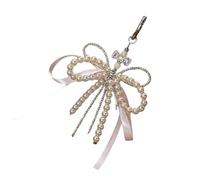 YIGZYCN Alla moda perle finte fiocco borsa fascino facile clip on accessorio per borse portatile per uso quotidiano e feste forniture