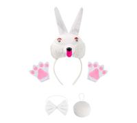 YIGZYCN Animale Cosplay Costumi Coniglietti Fascia Tutu Coda Guanti Halloween Partito Puntelli
