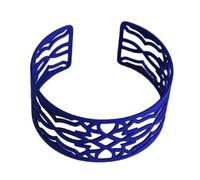 YIGZYCN Approach - Bracciale rigido in ferro blu scuro, regolabile, per una dichiarazione di moda a polsino unisex alla moda sociale