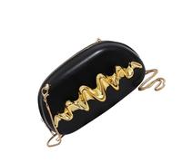 YIGZYCN Borsa a tracolla da donna, con catena rimovibile, ideale per matrimoni, balli e serate, Nero