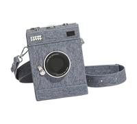YIGZYCN Borsa a tracolla per fotocamera retrò, design a conchiglia, tracolla regolabile, tasche interne, per matrimoni e uso quotidiano, spalla retrò, Blu
